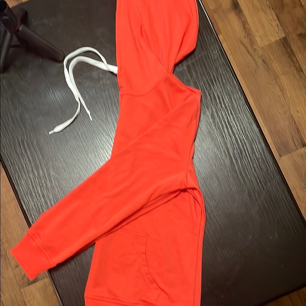 SHEIN Red Hooded Jumpsuit